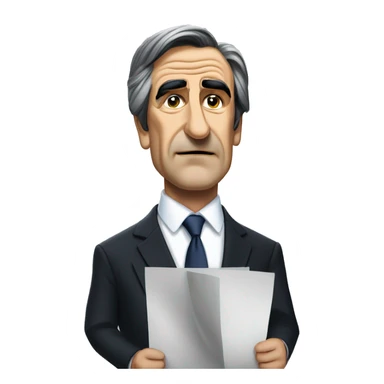 François fillon with papers in his suits sticker