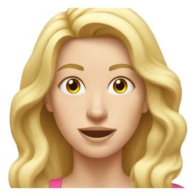 White woman, long hair, blonde hair, wavy hair, workout, sweating sticker