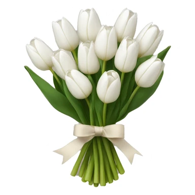 white tulip bouquet  sticker