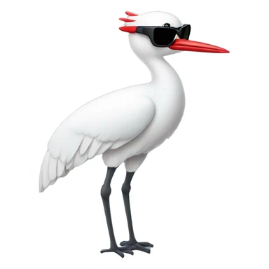 japan airlines crane bird with sunglasses sticker