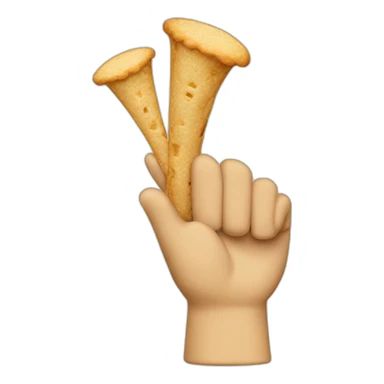 hand with fingers made of poptarts playing trumpets sticker