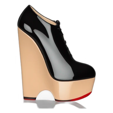 WEDGE LOUBOUTIN black PATENT sticker
