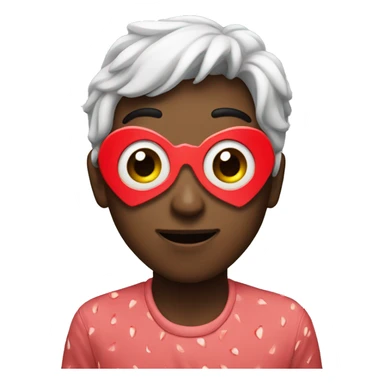 strawberry heart eyes sticker