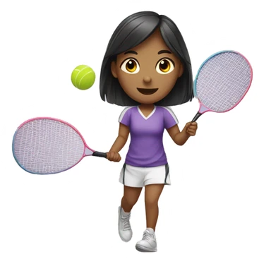 girl playing badminton sticker