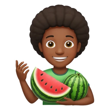 black person holding a watermelon  sticker