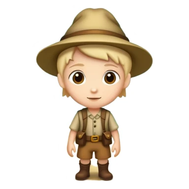 person exploring an enchanted forest sticker