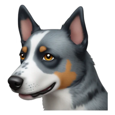 Blue heeler with one spot on the eye and mas in the other sticker