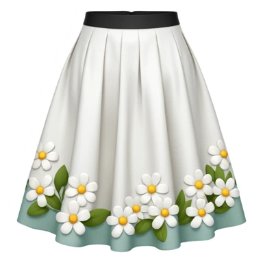 create a white with little flowers midi skirt whituot pleats sticker
