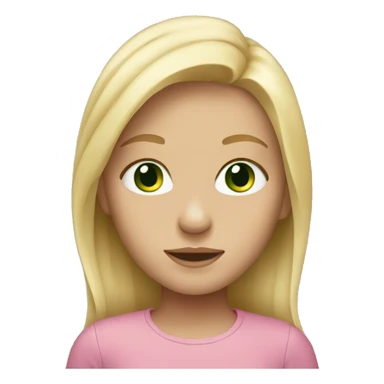 Girl with blond hair and green eyes sticker