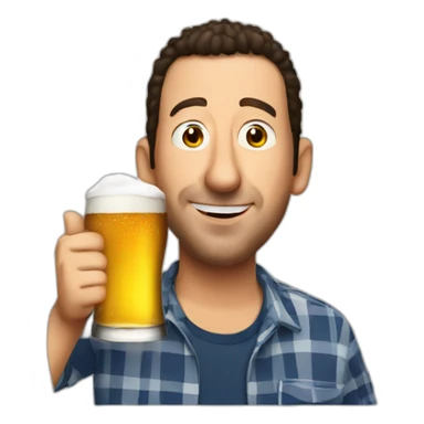 Adam sandler drinking beer sticker