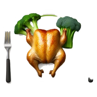 Roasted chicken and broccoli on a plate sticker