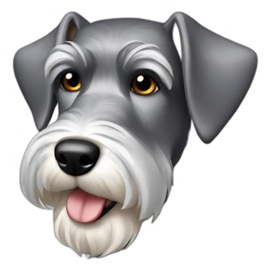 perro schnauzer plata de perfil sticker