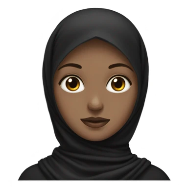 White girl, black eyes with black hijab sticker