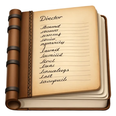 Director Script – bound pages with notes sticker