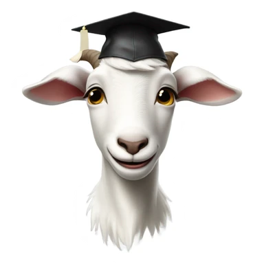 smirking goat with graduation hat sticker