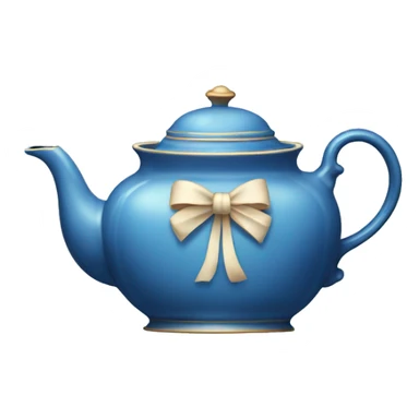 Vintage blue teapot with bows sticker