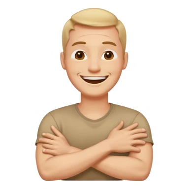 Arms crossed holding neck laughing guy sticker