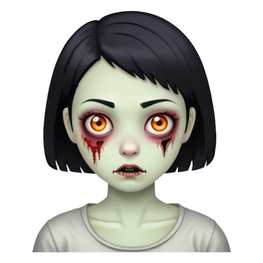 Menina de cabelo curto preto zombie sticker