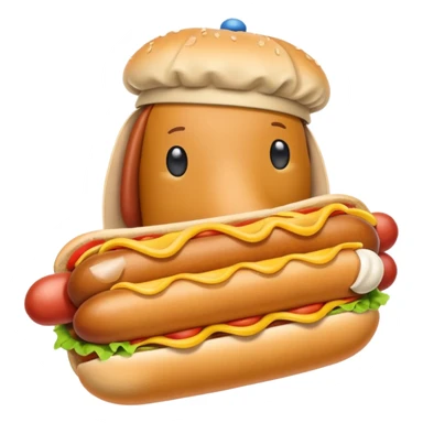 Hotdog wearing a hat sticker