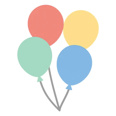 a bunch of colorful balloons, simple and cheerful sticker