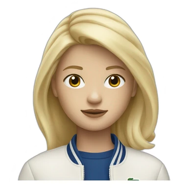 Blond girl with lacoste jacket sticker