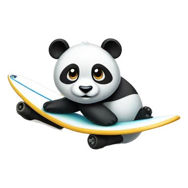 Panda rolling while surfs sticker