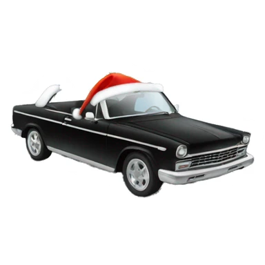 Christmas black car with Christmas tree sticker
