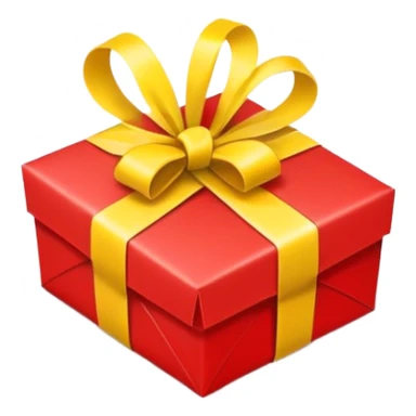 gift red with yellow ribbon sticker