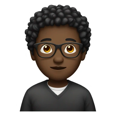 Black, boy, glasses, overweight sticker