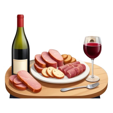 SPAM charcuterie AND wine at a paris cafe painting landscape  sticker