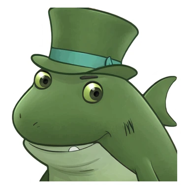 Shark with a top hat sticker