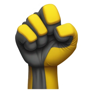 create a arm with a fist that is bright yellow sticker