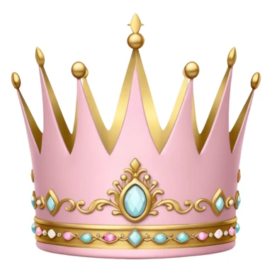 White and pastel pink crown sticker
