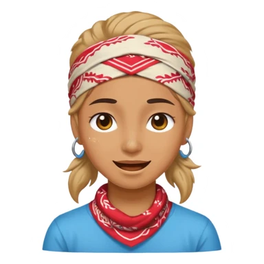 Happy face with tier on eyes and bandana on her hair sticker