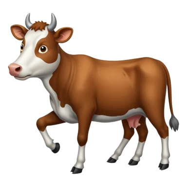 A cow being HUNTED by a wolf sticker