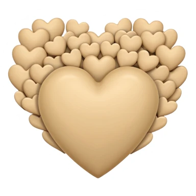 Soft beige heart with other hearts around it sticker