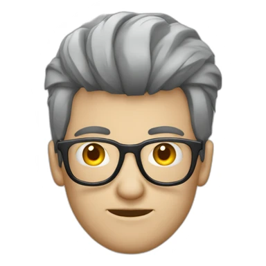 Hombre gótico pelo gris y gafas sticker