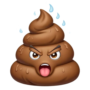 angry poop sticker