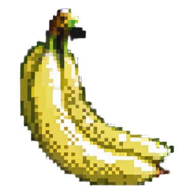 pixel art banana half peeled sticker