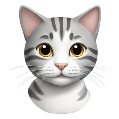 Grey and white tabby cat sticker