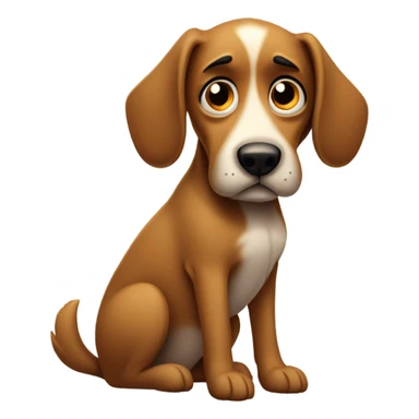 sad dog sticker sticker