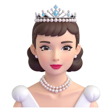 Audrey Hepburn iconic Breakfast at Tiffany's look with tiara and pearls sticker