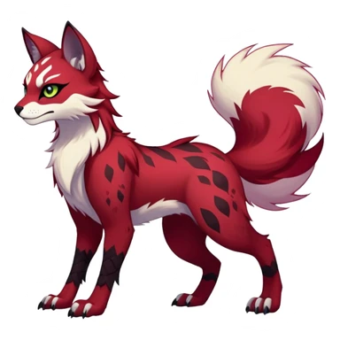 Vibrant dark edgy badass cool Falvie-Fionbri-creature-fursona, full body, with random markings sticker