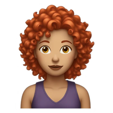 female with red curly hair out of her depth sticker