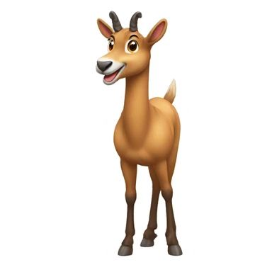 happy smiling brown chamois left hoof up sticker