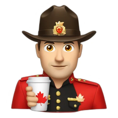 canadian-mountie-with-red-coffee-cup sticker