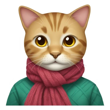 Cat wearing a scarf  sticker