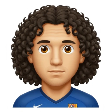 carles puyol football player curly hair sticker