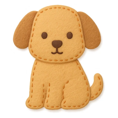 <StylePrompt>
  <Name>Minimal Felt Appliqué Icon</Name>
  <Description>
    A simplified plush icon style with soft felt textures, minimal facial features, and gentle stitching. Focuses on iconic shapes with low visual complexity for maximum clarity at small sizes.
  </Description>
  <VisualProperties>
    <Material>Felt</Material>
    <Texture>Soft, matte surface with faint fiber detail</Texture>
    <Stitching>
      <Type>Thin thread</Type>
      <Color>Muted orange or brown</Color>
      <Pattern>Sparse edge stitching only</Pattern>
    </Stitching>
    <Padding>Low to moderate—slightly puffy but not high-relief</Padding>
    <Edges>Smooth, rounded</Edges>
    <ColorPalette>
      <Primary>Warm yellows, oranges, and browns</Primary>
      <Accent>Minimal dark brown for eyes and nose</Accent>
      <Background>Plain or soft gradient, off-white preferred</Background>
    </ColorPalette>
  </VisualProperties>
  <FacialFeatures>
    <Eyes>Small circles, dark brown</Eyes>
    <Nose>Simple dot or triangle</Nose>
    <Mouth>Omit or use curved line only</Mouth>
    <DetailLevel>Low</DetailLevel>
  </FacialFeatures>
  <Rendering>
    <Lighting>Flat and soft, minimal shadows</Lighting>
    <Perspective>Side or front profile, no complex angles</Perspective>
  </Rendering>
  <Applicability>
    <SubjectType>Animals, objects, icons</SubjectType>
    <OutputFormat>Flat icon or patch-style asset</OutputFormat>
  </Applicability>
</StylePrompt>


{subject} = dog sticker