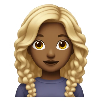 A girl with blonde front strands and light brown hair color sticker